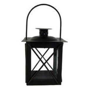 *Black Metal and Glass Tealight Candle Lantern #HL644518 (NWT)